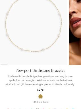 Gorjana Newport Birthstone Bracelet - Gold with White Accent